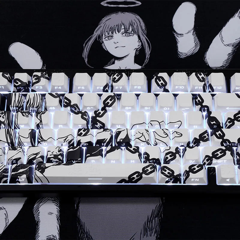 Zenith Saga — Makima Chainsaw Man Keycaps 129 Keys (PBT Dye-Sub Translucent)