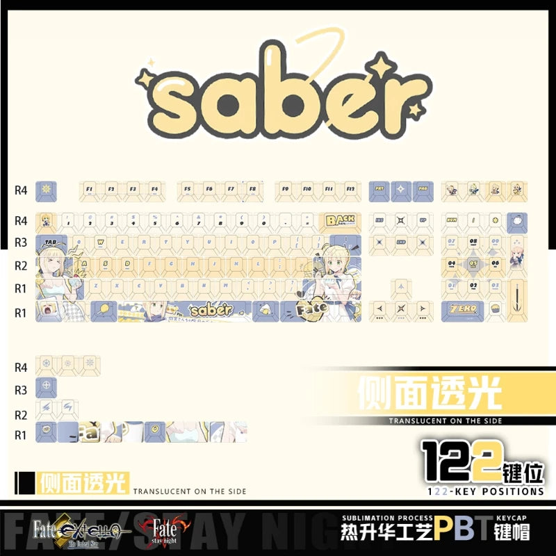 Zenith Saga — Saber Fate Anime Keycaps 120 Keys (PBT Cherry Profile)