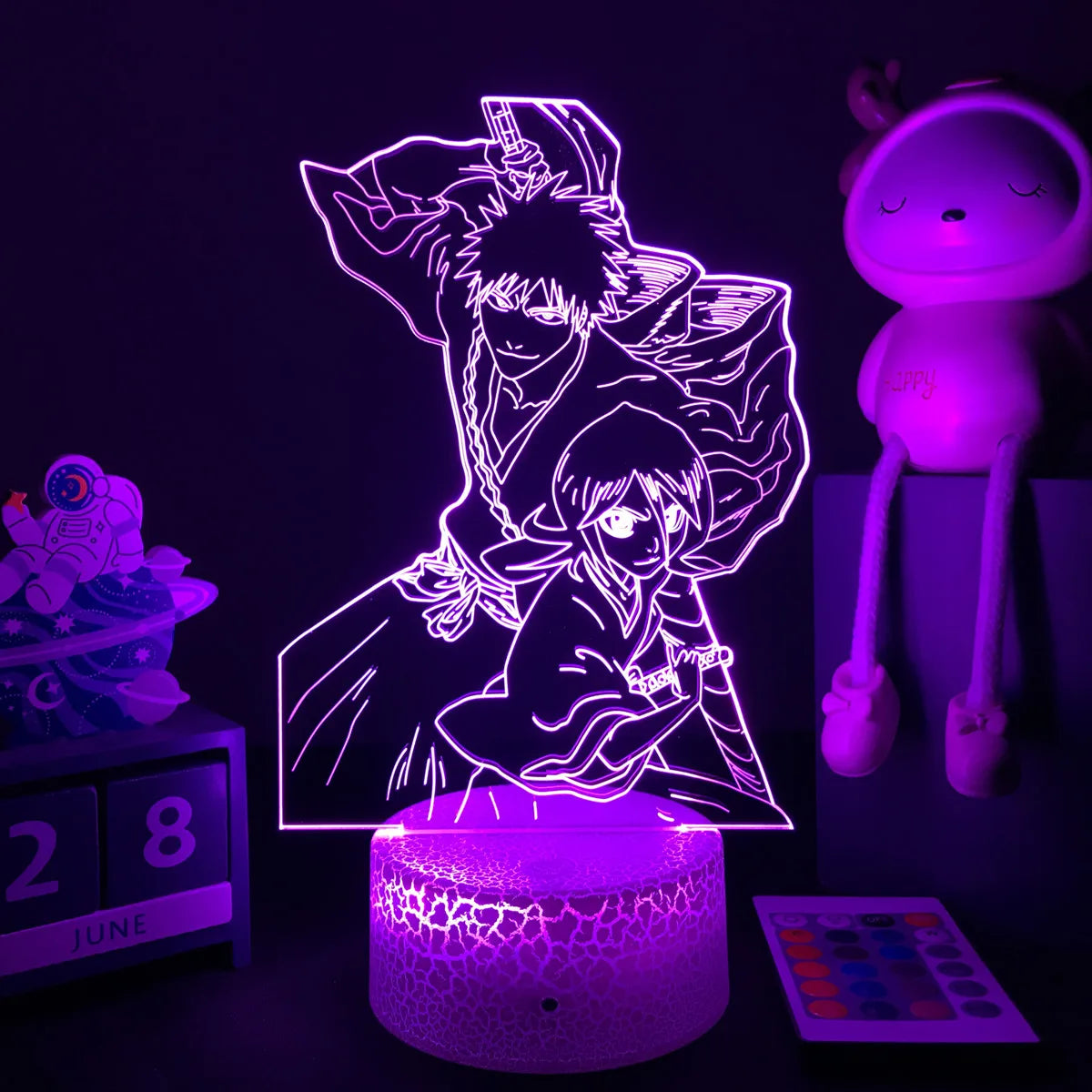 Zenith Saga — Bleach 3D LED Illusion Lamp (16-Color RGB Night Light)