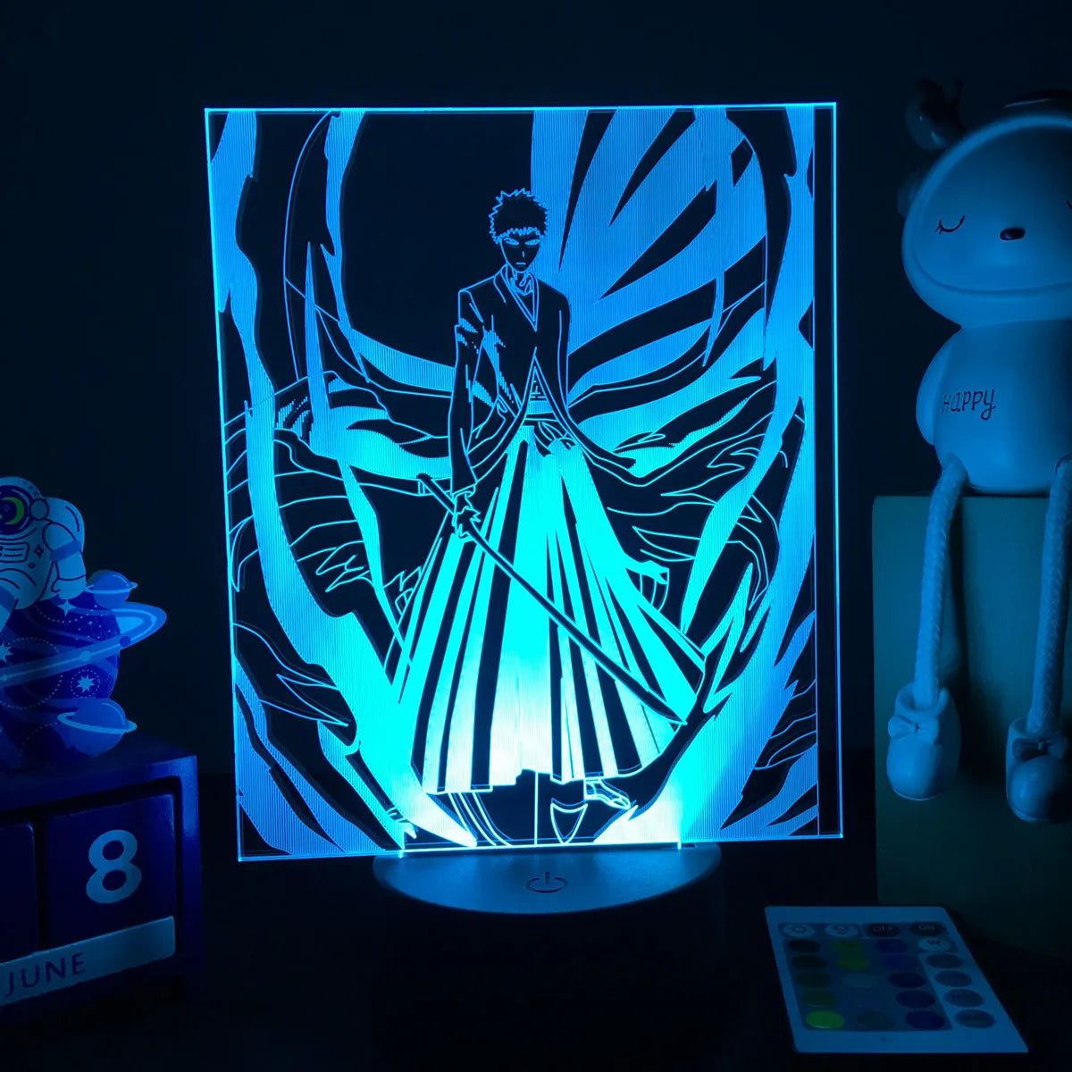 Zenith Saga — Bleach 3D LED Illusion Lamp (16-Color RGB Night Light)