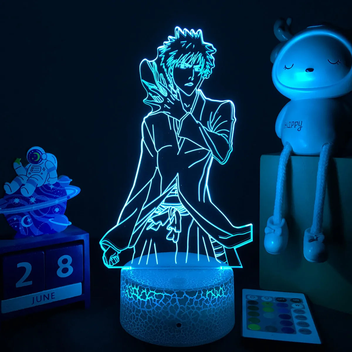 Zenith Saga — Bleach 3D LED Illusion Lamp (16-Color RGB Night Light)