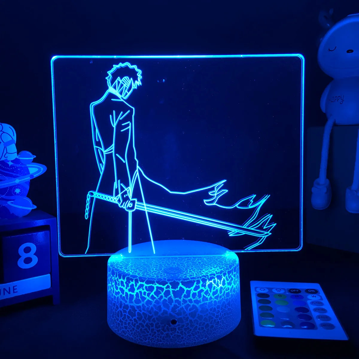 Zenith Saga — Bleach 3D LED Illusion Lamp (16-Color RGB Night Light)