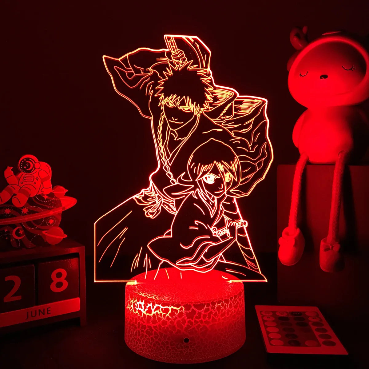 Zenith Saga — Bleach 3D LED Illusion Lamp (16-Color RGB Night Light)