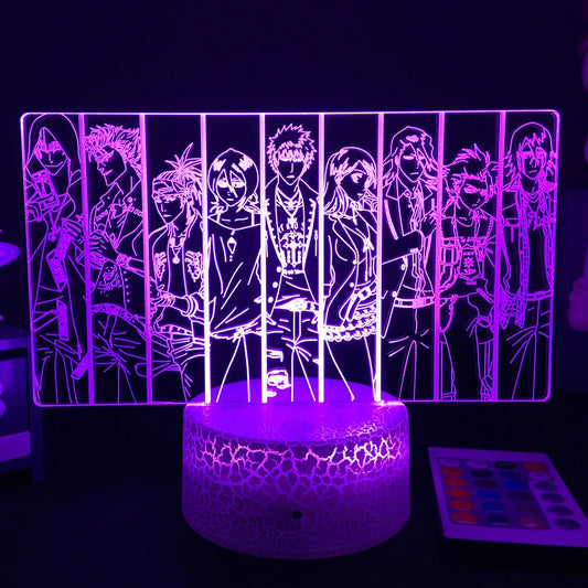 Zenith Saga — Bleach 3D LED Illusion Lamp (16-Color RGB Night Light)