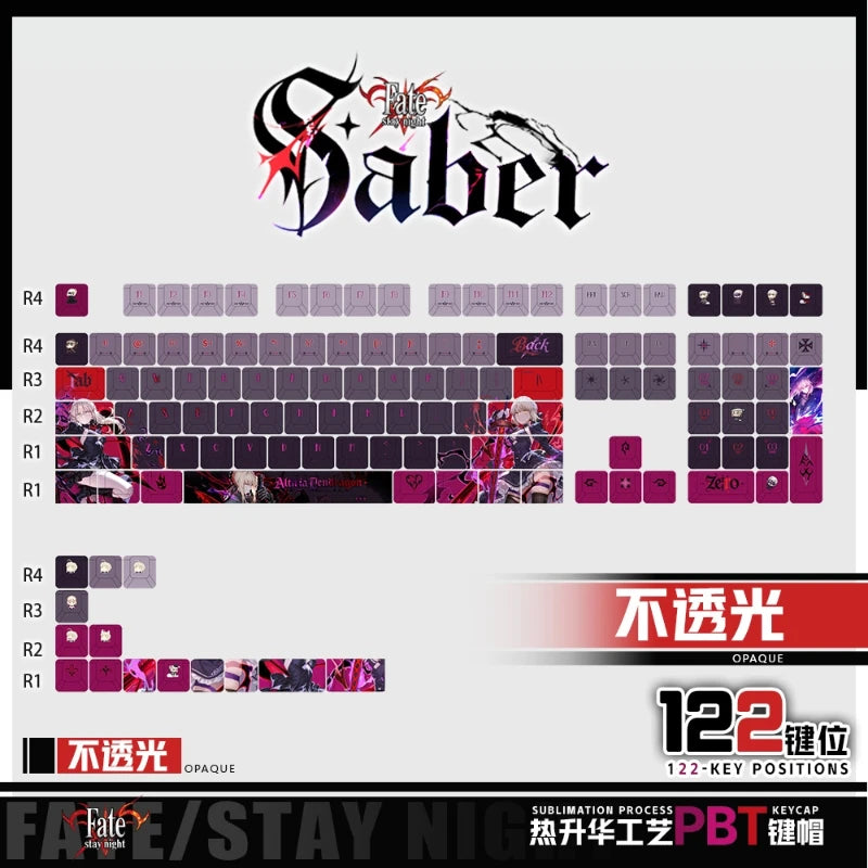 Zenith Saga — Saber Fate Anime Keycaps 120 Keys (PBT Cherry Profile)