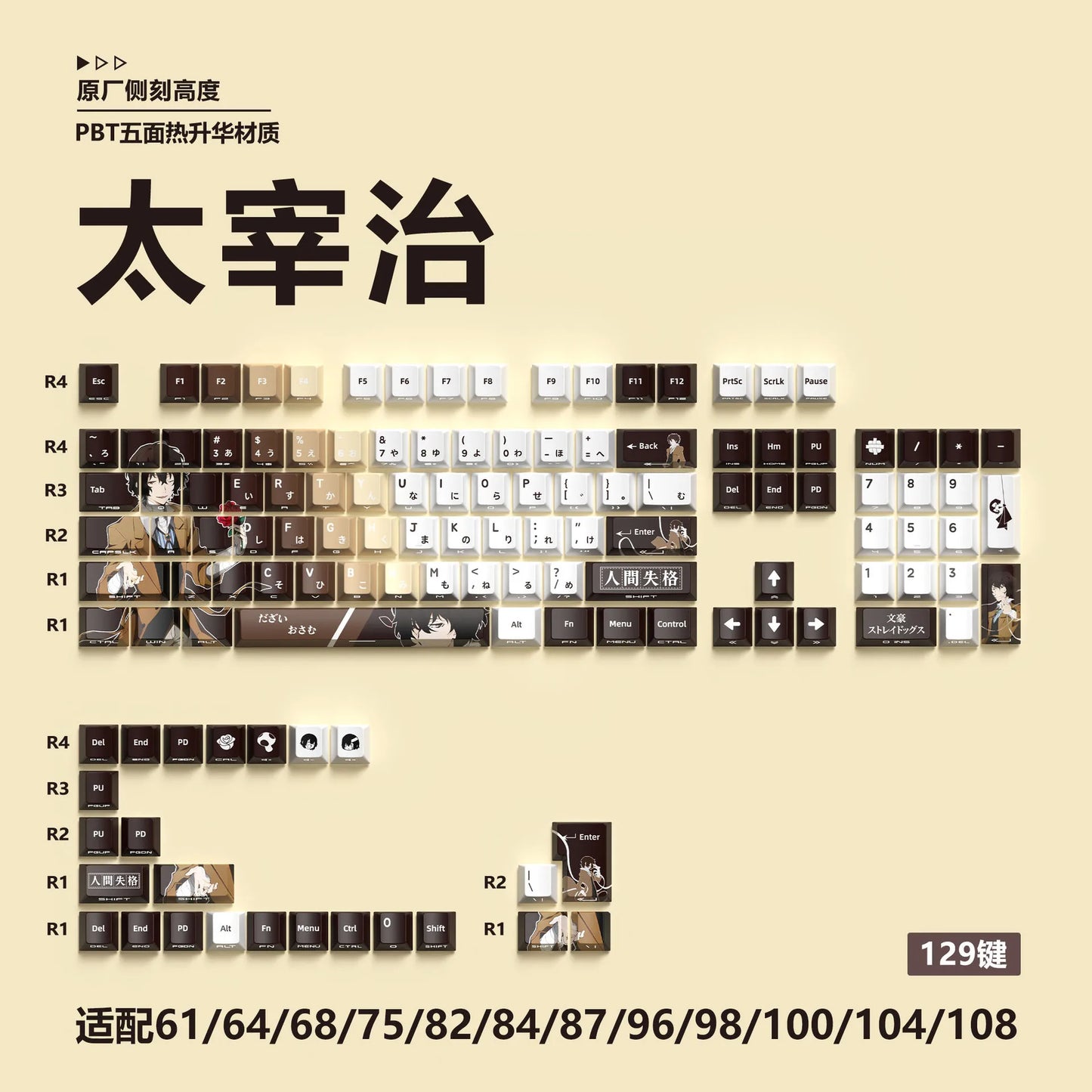 Zenith Saga — Anime Gaming Keycaps 129 Keys (PBT Five-Sided Heat Sublimation)