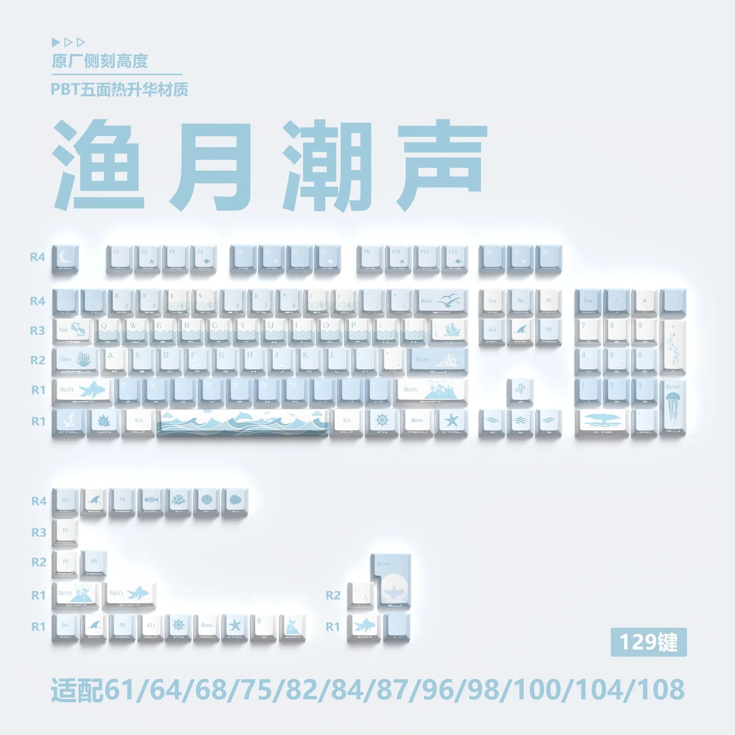 Zenith Saga — Anime Gaming Keycaps 129 Keys (PBT Five-Sided Heat Sublimation)