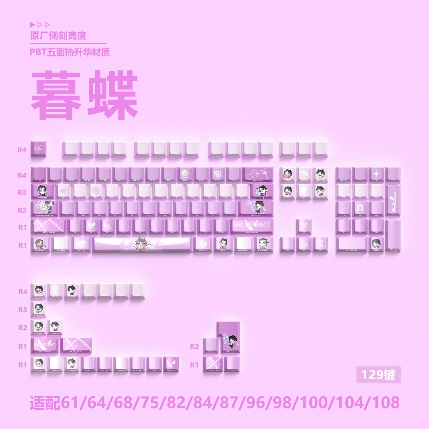 Zenith Saga — Anime Gaming Keycaps 129 Keys (PBT Five-Sided Heat Sublimation)