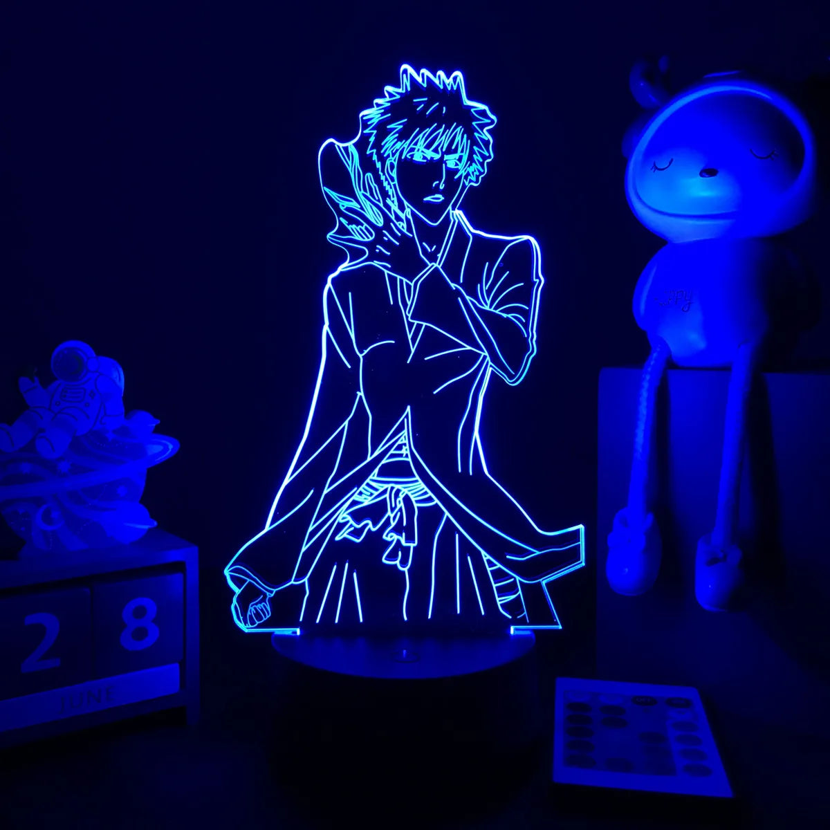 Zenith Saga — Bleach 3D LED Illusion Lamp (16-Color RGB Night Light)