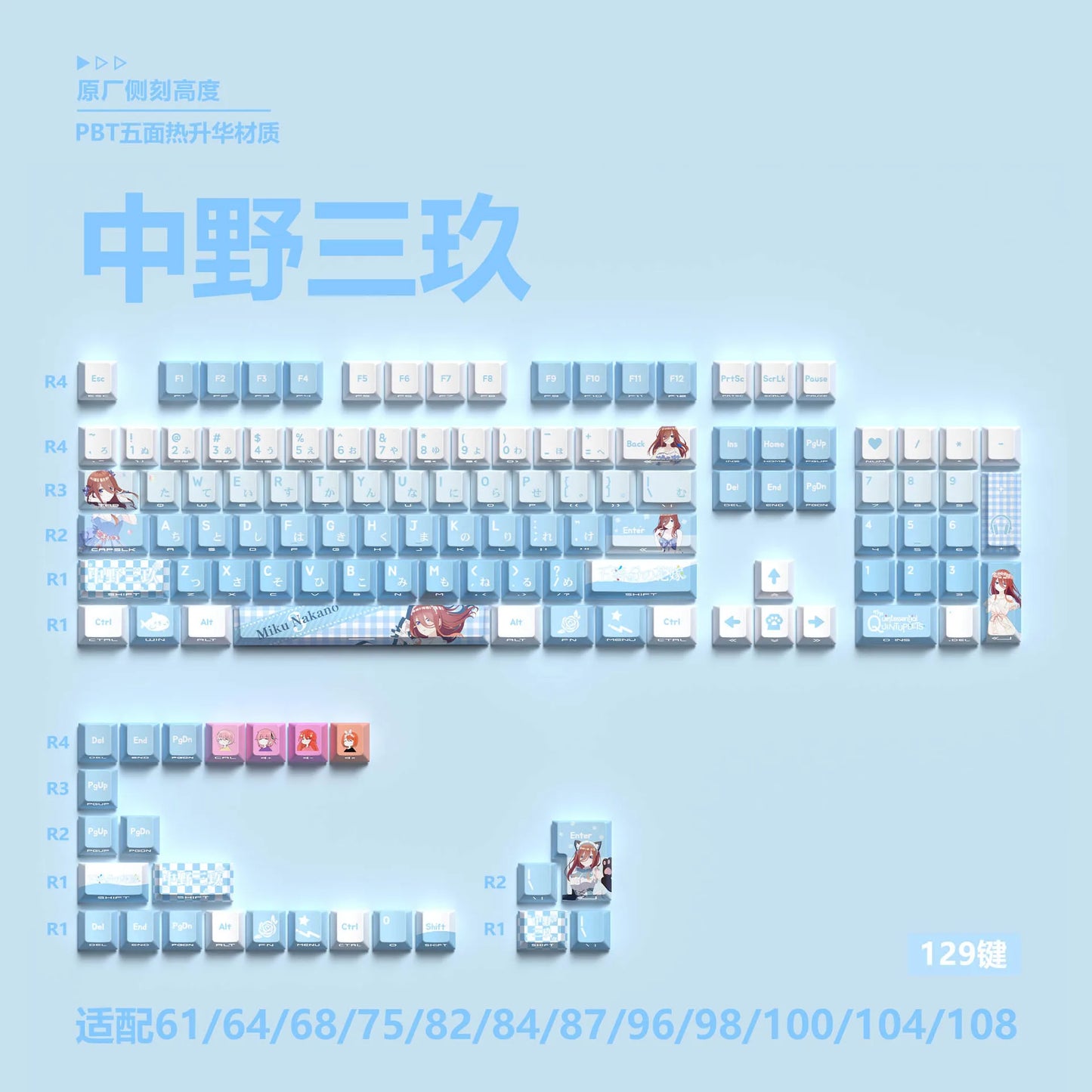 Zenith Saga — Anime Gaming Keycaps 129 Keys (PBT Five-Sided Heat Sublimation)