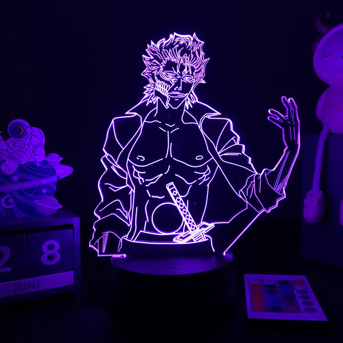 Zenith Saga — Bleach 3D LED Illusion Lamp (16-Color RGB Night Light)