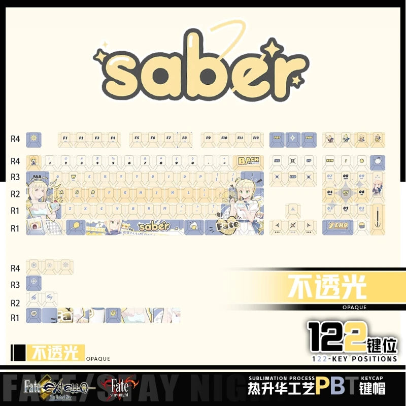Zenith Saga — Saber Fate Anime Keycaps 120 Keys (PBT Cherry Profile)