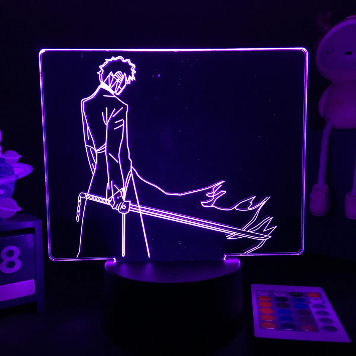 Zenith Saga — Bleach 3D LED Illusion Lamp (16-Color RGB Night Light)