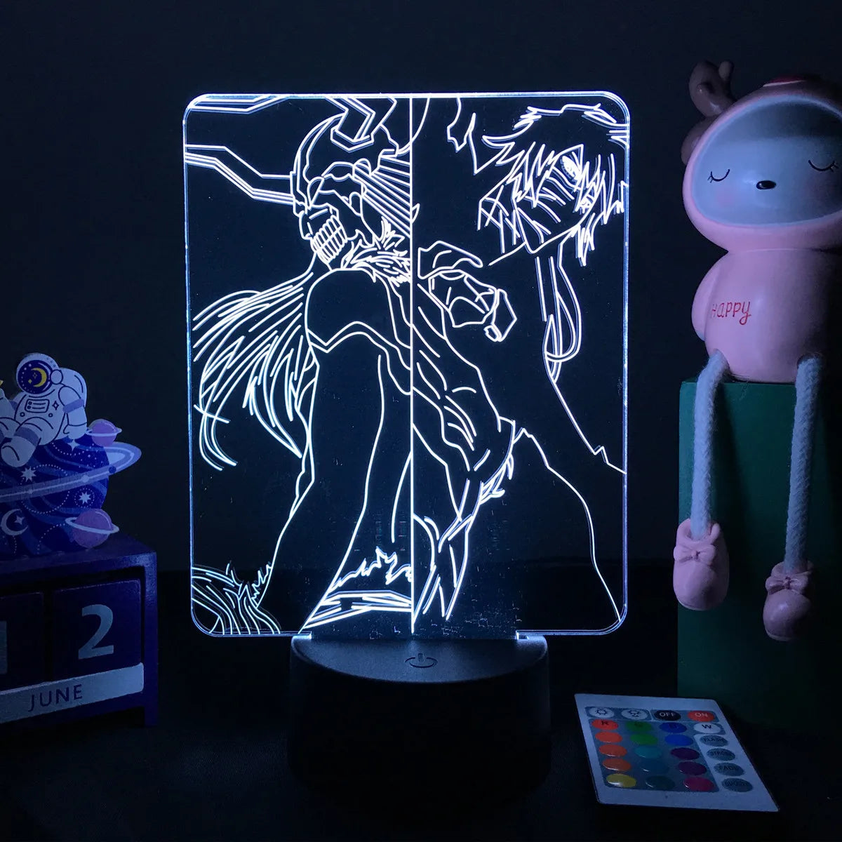 Zenith Saga — Bleach 3D LED Illusion Lamp (16-Color RGB Night Light)