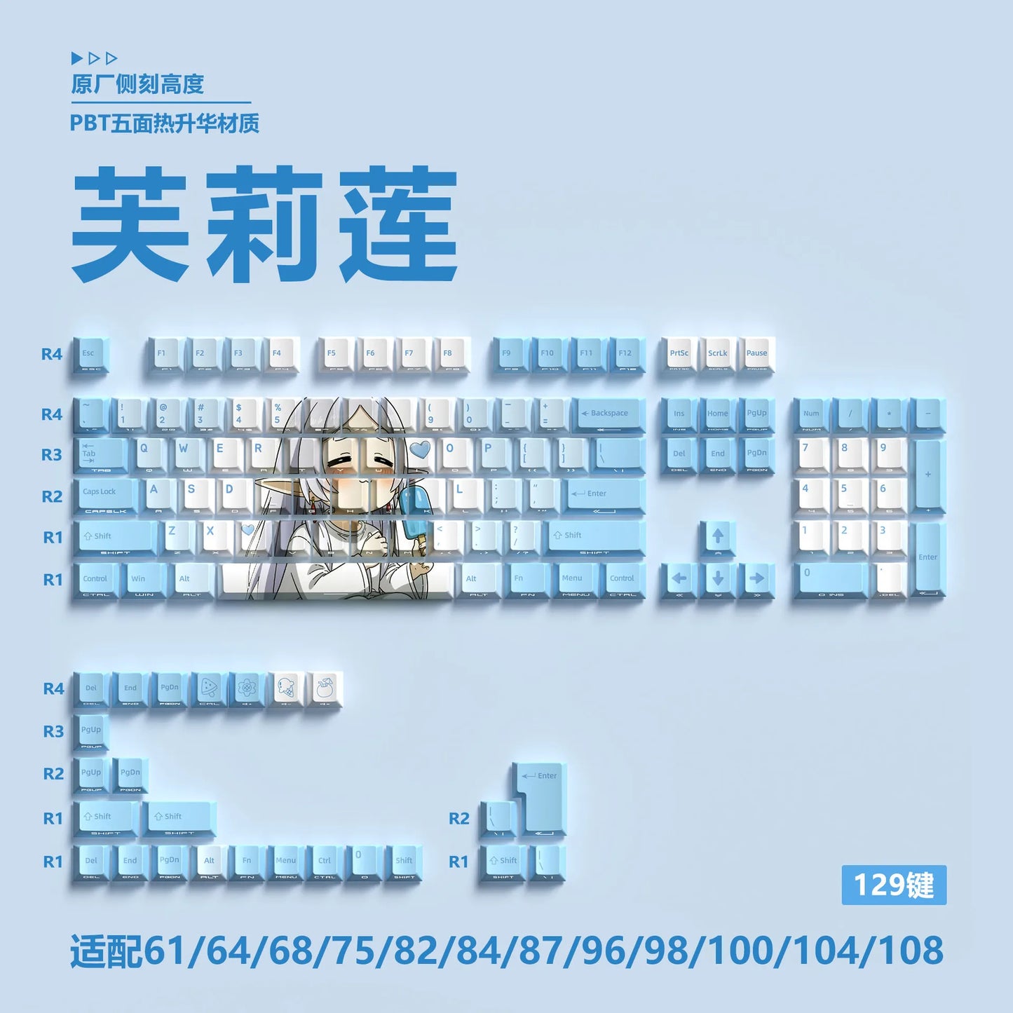 Zenith Saga — Anime Gaming Keycaps 129 Keys (PBT Five-Sided Heat Sublimation)