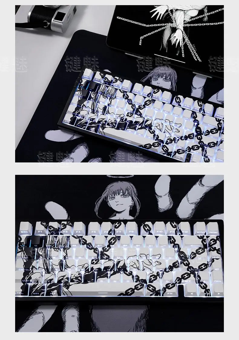 Zenith Saga — Makima Chainsaw Man Keycaps 129 Keys (PBT Dye-Sub Translucent)