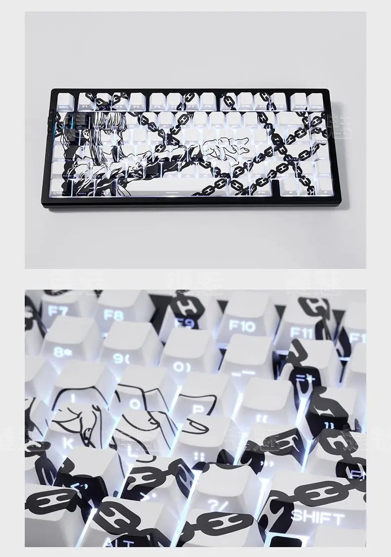 Zenith Saga — Makima Chainsaw Man Keycaps 129 Keys (PBT Dye-Sub Translucent)