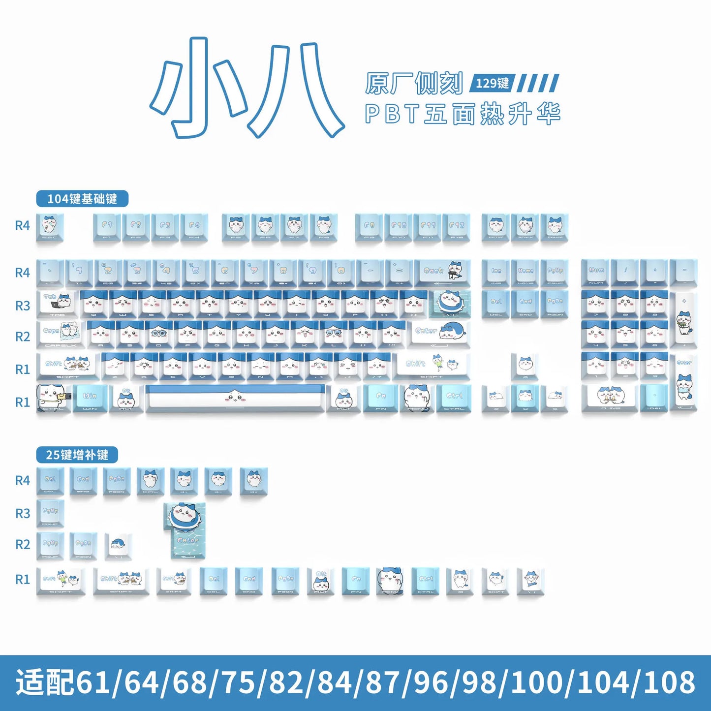 Zenith Saga — Anime Transparent Keycaps 129/135 Keys (PBT Side-Engraved)
