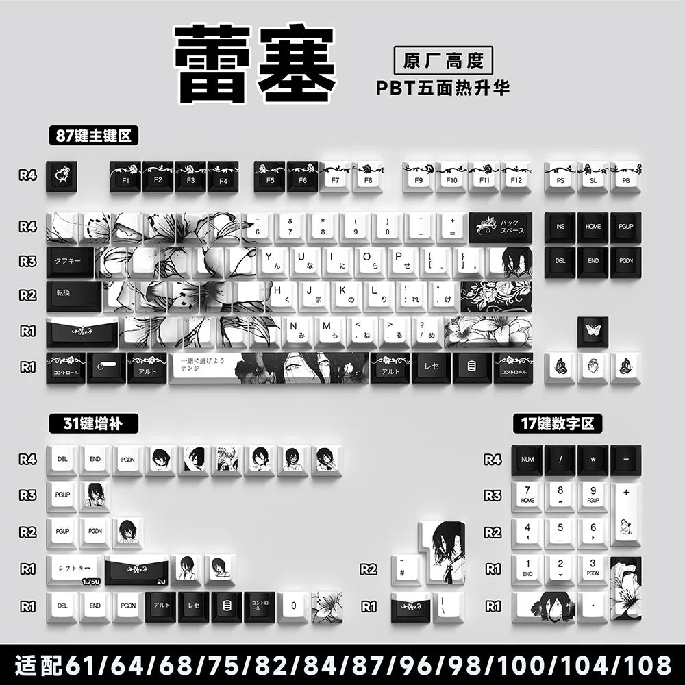 Zenith Saga — Anime Transparent Keycaps 129/135 Keys (PBT Side-Engraved)
