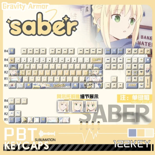 Zenith Saga — Saber Fate Anime Keycaps 120 Keys (PBT Cherry Profile)