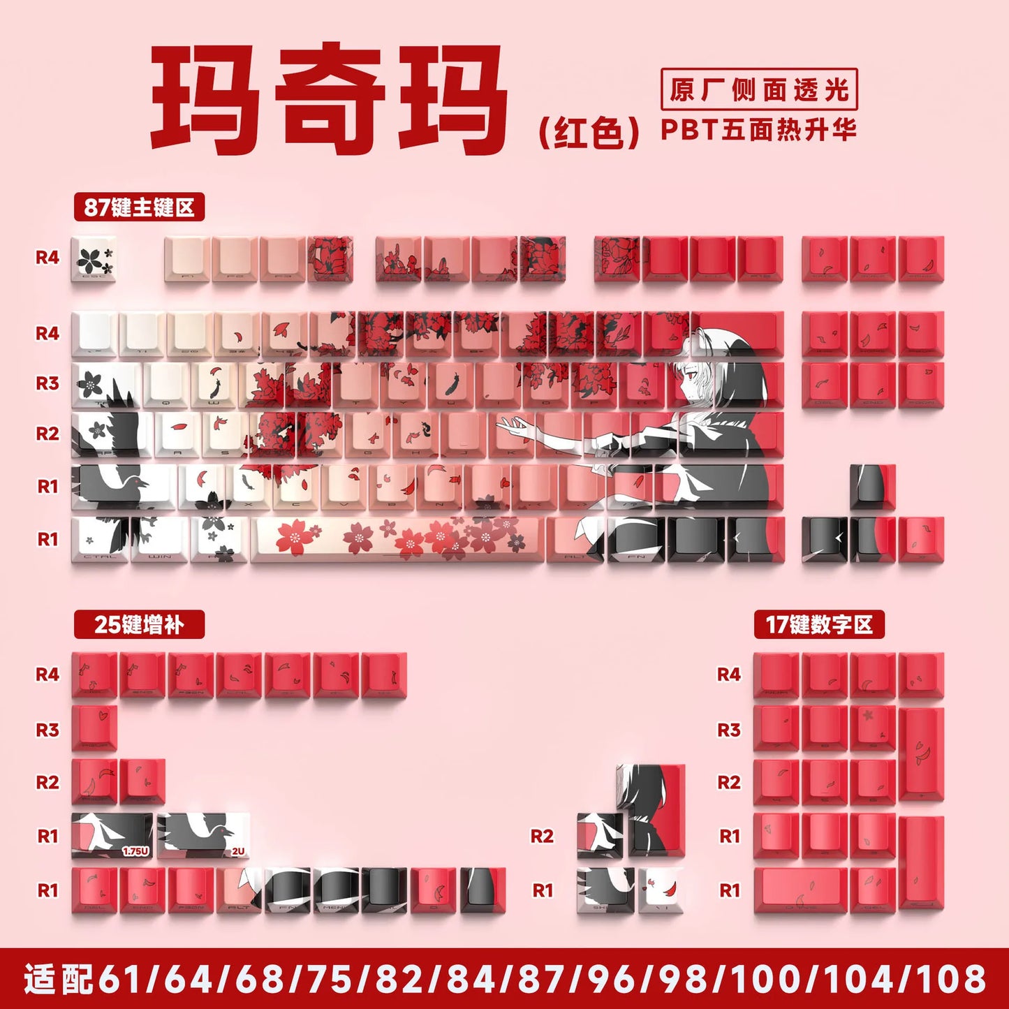 Zenith Saga — Anime Transparent Keycaps 129/135 Keys (PBT Side-Engraved)