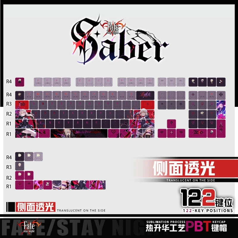 Zenith Saga — Saber Fate Anime Keycaps 120 Keys (PBT Cherry Profile)