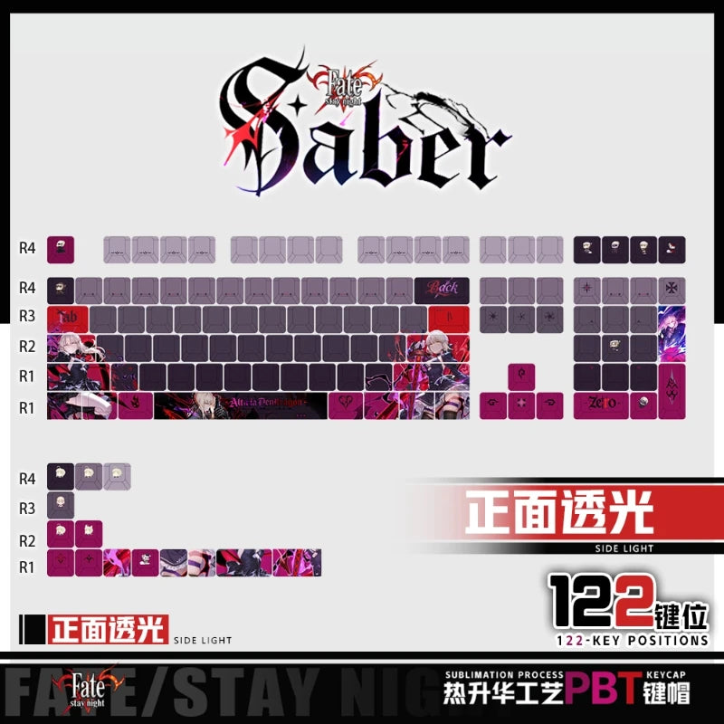 Zenith Saga — Saber Fate Anime Keycaps 120 Keys (PBT Cherry Profile)